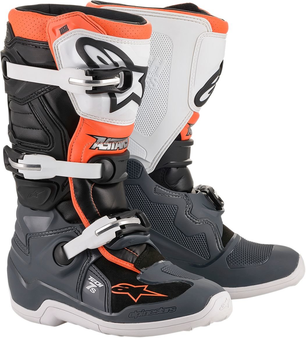 Alpinestars Stiefel Tech7S Bk-Gy-Wt-Or Fl