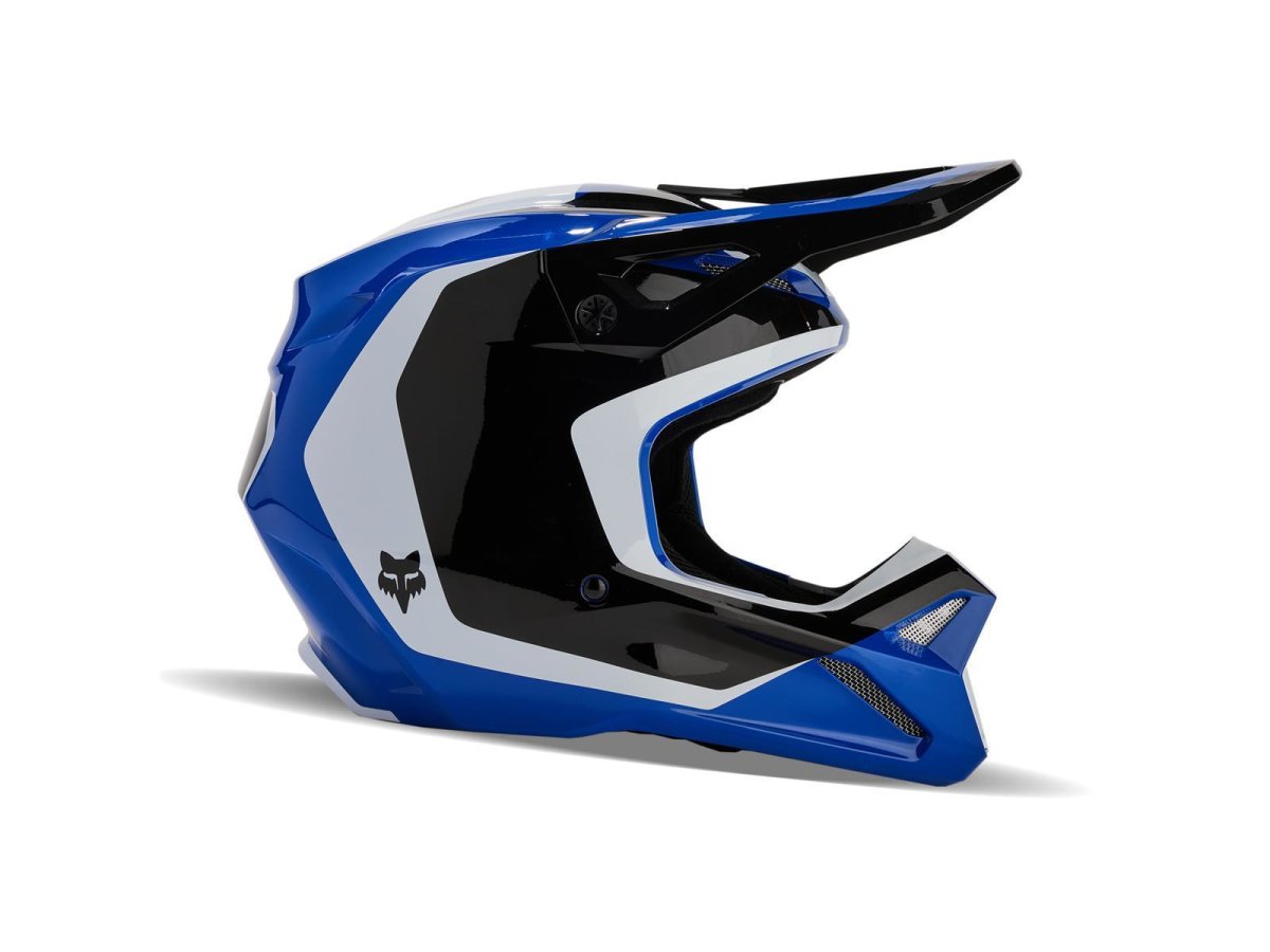 Fox Kinder V1 Nitro Helm -Blu-