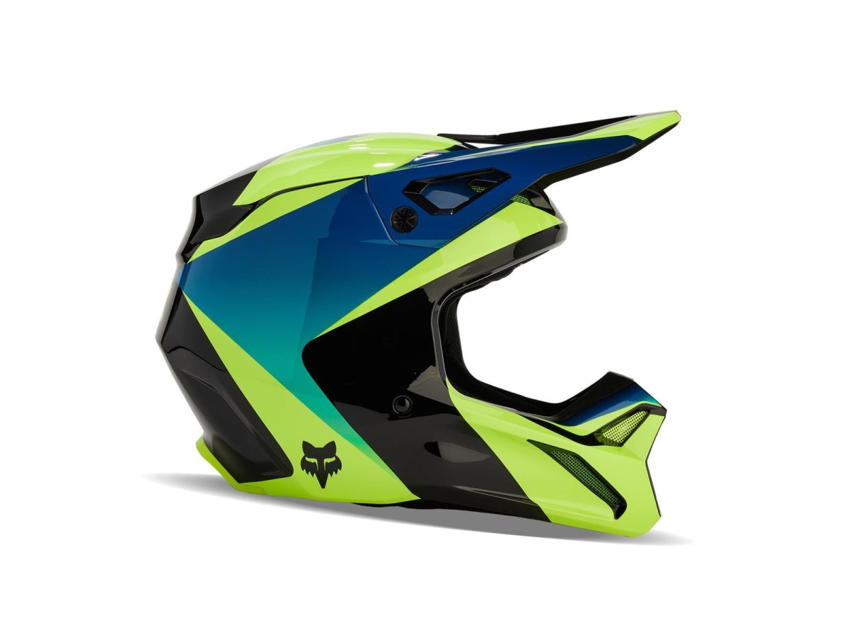 Fox V1 Streak Helm -Blk-Ylw-