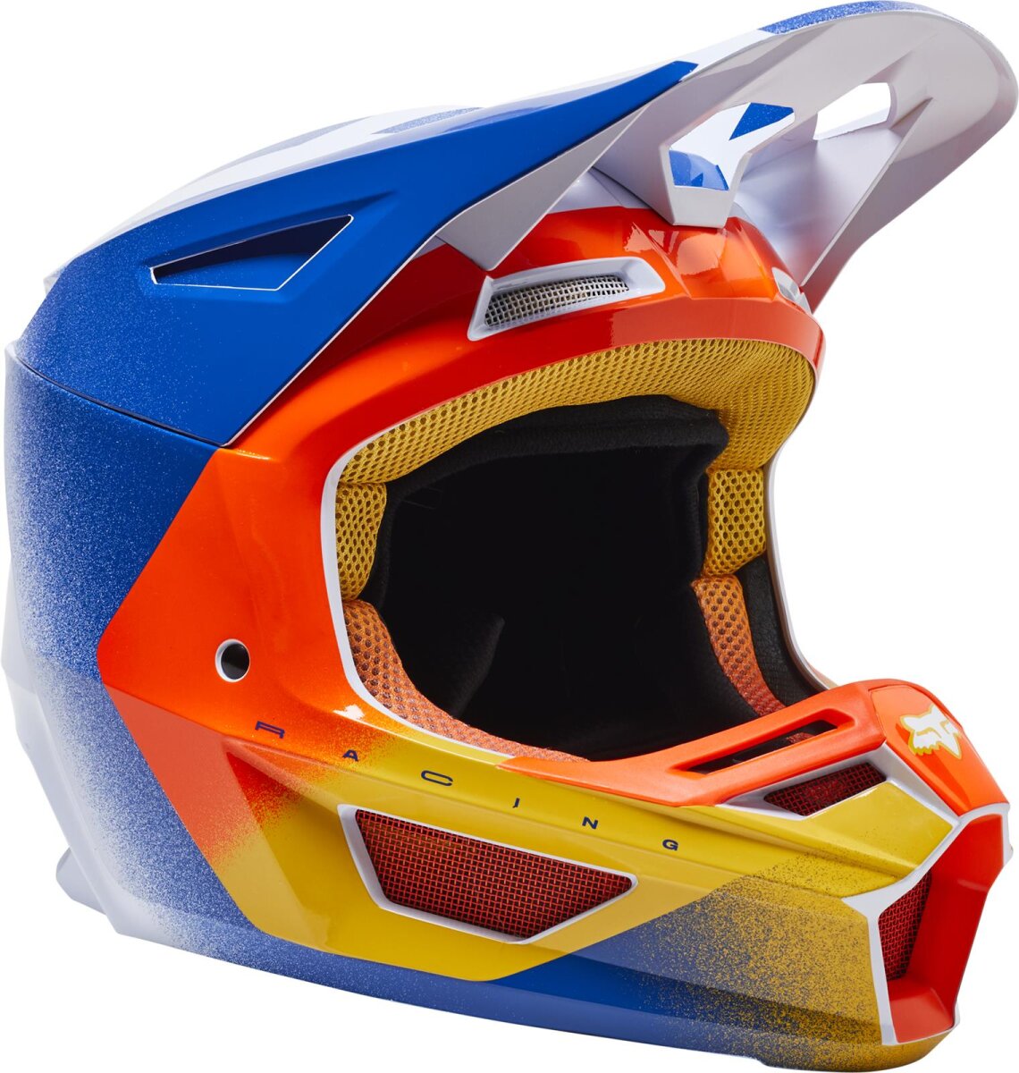 Fox V2 RKANE HELMET- ECE -ORG-BLU-