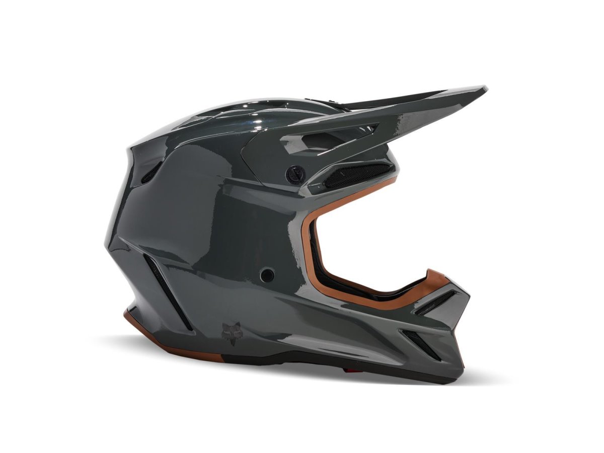 Fox V3 Rs Carbon Solid Helm -Drk Shdw-