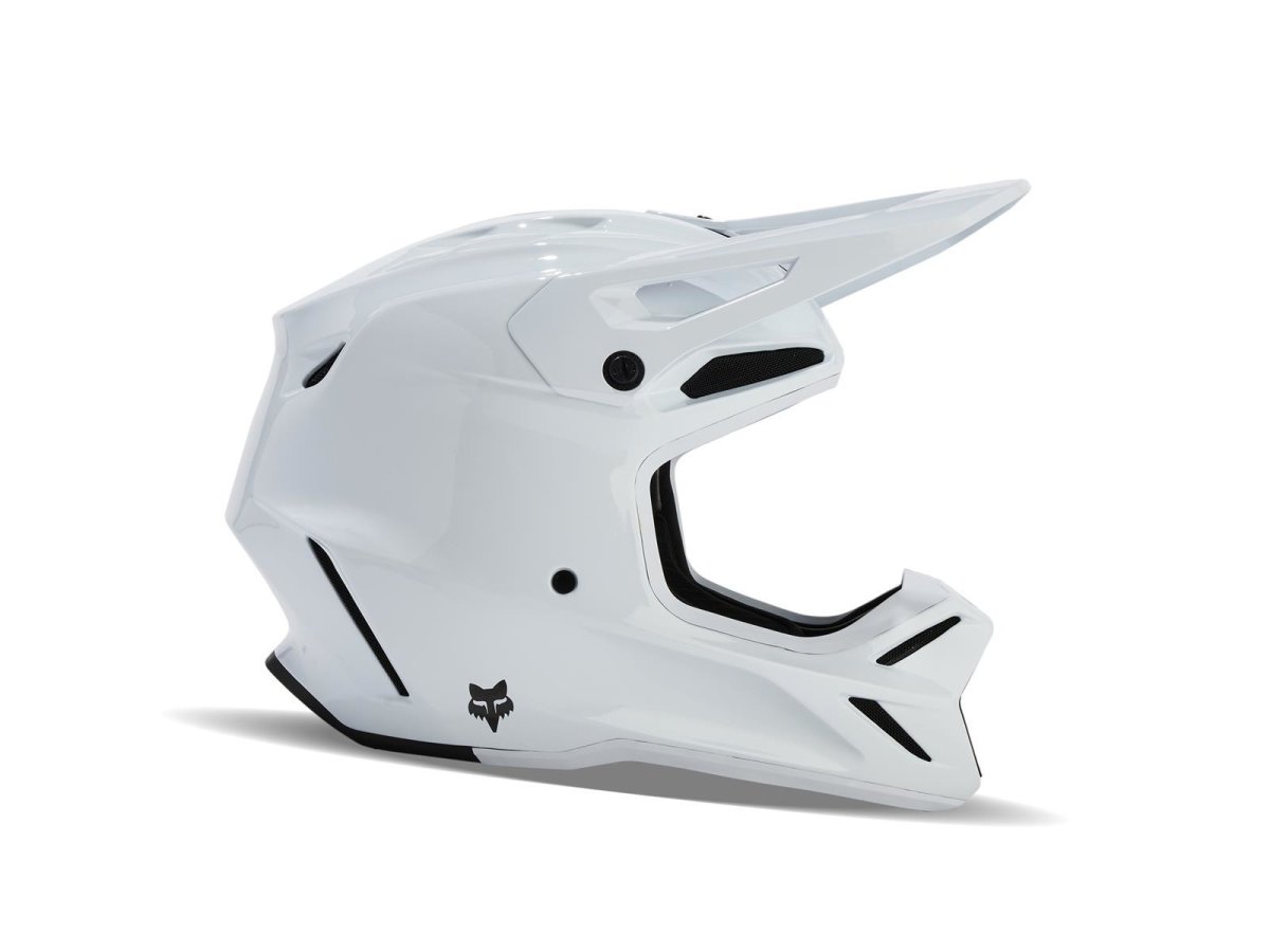 Fox V3 Rs Carbon Solid Helm Wht