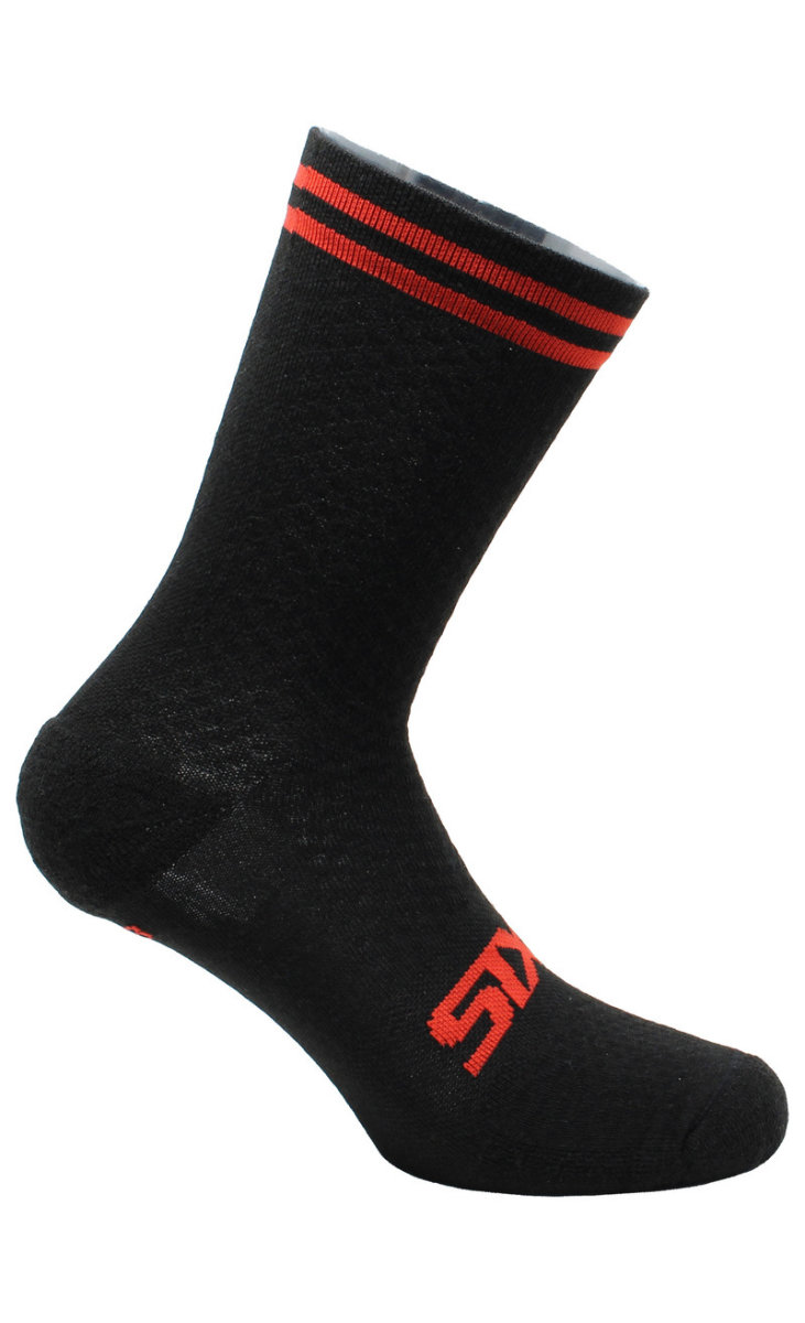 Socken kurz MERINOS SOCKS schwarz-rot 44-47